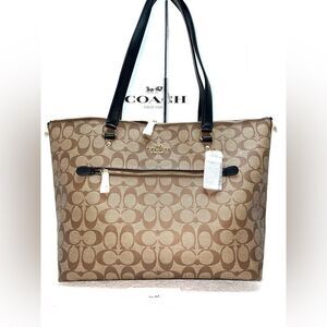 🔥SALE🔥🌷NWT! Coach Gallery Tote Handbag Handbag Khaki/Black Msrp:$328.00